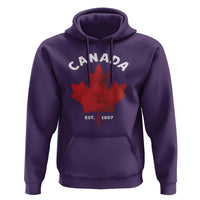 Funny Proud Canadian Canada EST 1867 Hoodie Vintage Maple Leaf - Wonder Print Shop