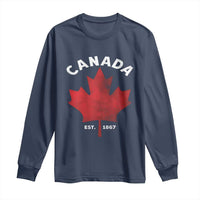 Funny Proud Canadian Canada EST 1867 Long Sleeve Shirt Vintage Maple Leaf - Wonder Print Shop