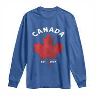 Funny Proud Canadian Canada EST 1867 Long Sleeve Shirt Vintage Maple Leaf - Wonder Print Shop