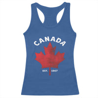 Funny Proud Canadian Canada EST 1867 Racerback Tank Top Vintage Maple Leaf - Wonder Print Shop