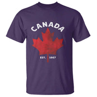Funny Proud Canadian Canada EST 1867 T Shirt Vintage Maple Leaf - Wonder Print Shop