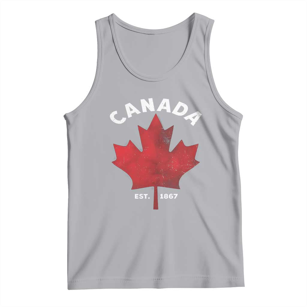 Funny Proud Canadian Canada EST 1867 Tank Top Vintage Maple Leaf - Wonder Print Shop