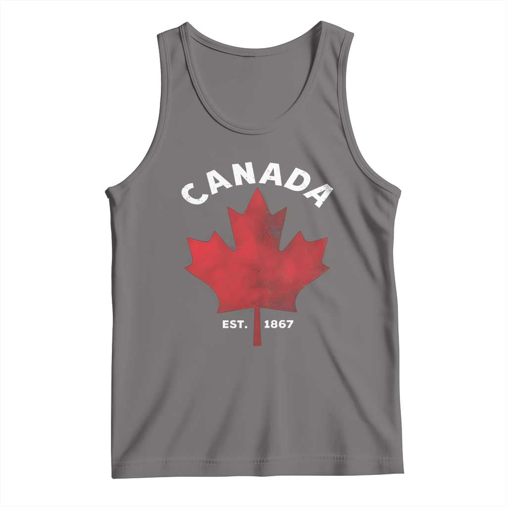 Funny Proud Canadian Canada EST 1867 Tank Top Vintage Maple Leaf - Wonder Print Shop