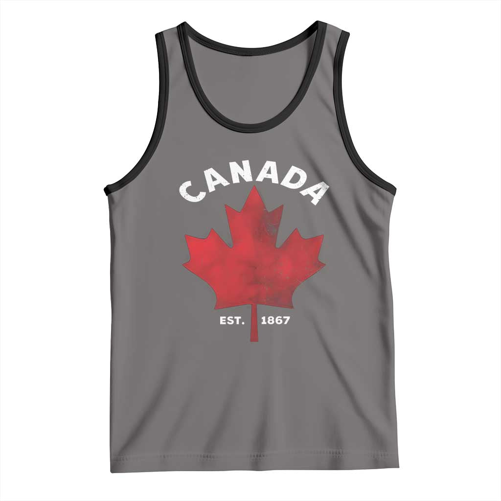 Funny Proud Canadian Canada EST 1867 Tank Top Vintage Maple Leaf - Wonder Print Shop