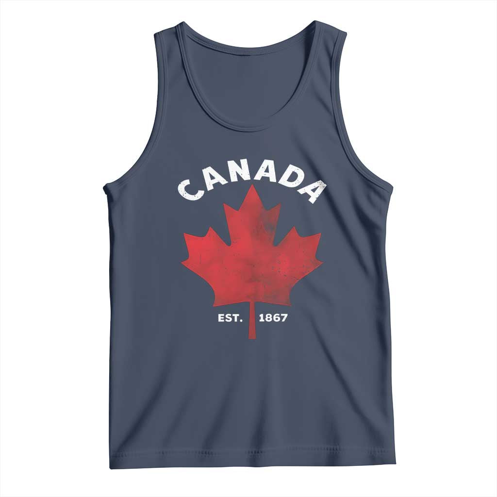 Funny Proud Canadian Canada EST 1867 Tank Top Vintage Maple Leaf - Wonder Print Shop