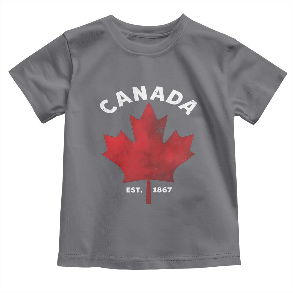 Funny Proud Canadian Canada EST 1867 Toddler T Shirt Vintage Maple Leaf - Wonder Print Shop