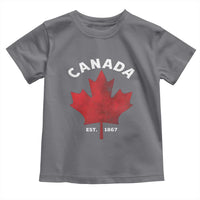 Funny Proud Canadian Canada EST 1867 Toddler T Shirt Vintage Maple Leaf - Wonder Print Shop