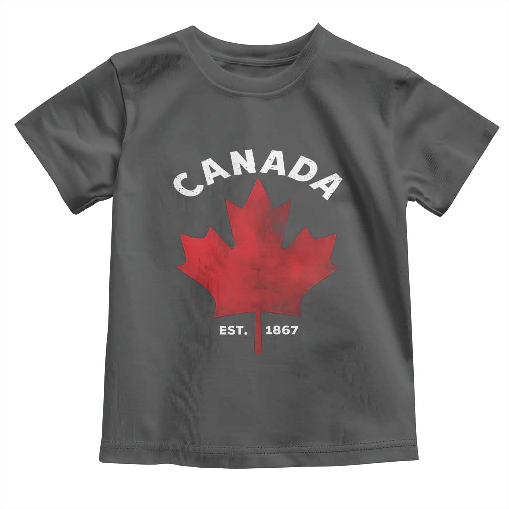 Funny Proud Canadian Canada EST 1867 Toddler T Shirt Vintage Maple Leaf - Wonder Print Shop