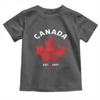 Funny Proud Canadian Canada EST 1867 Toddler T Shirt Vintage Maple Leaf - Wonder Print Shop