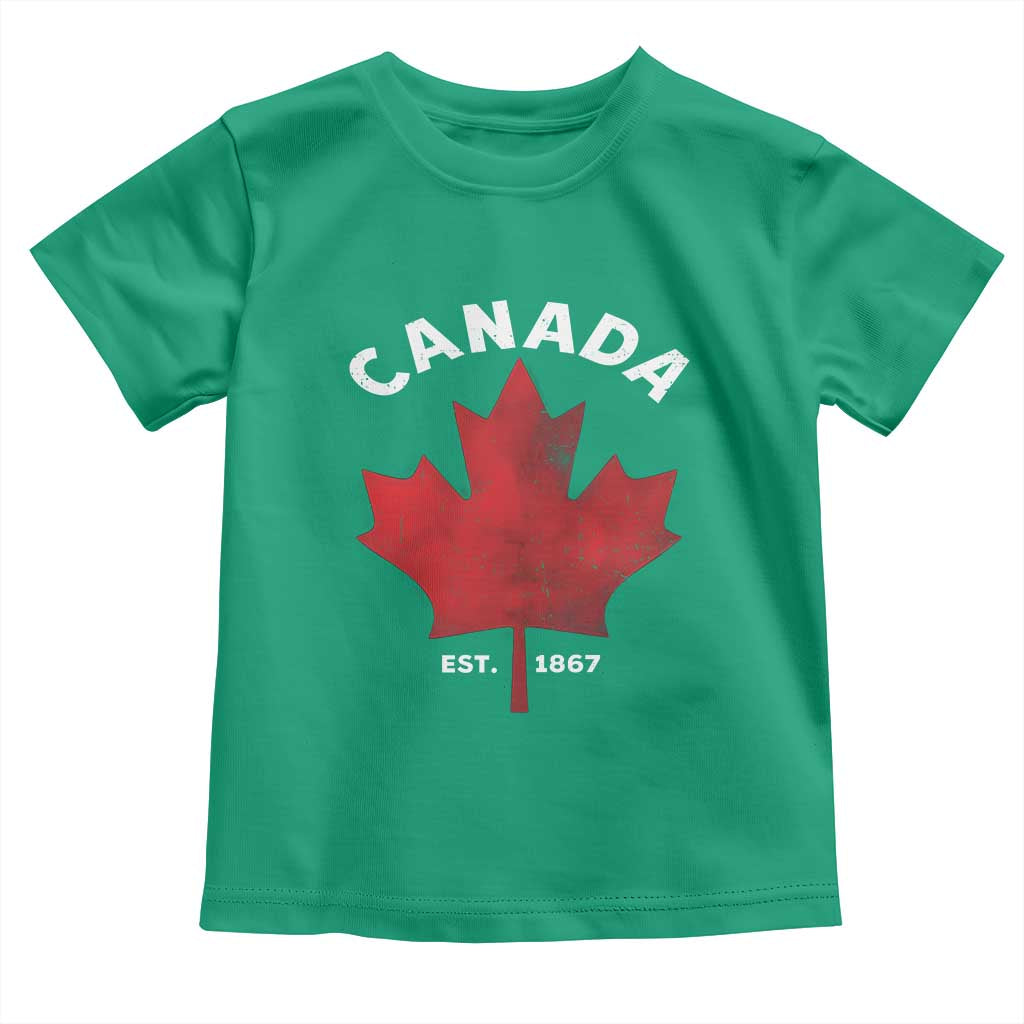 Funny Proud Canadian Canada EST 1867 Toddler T Shirt Vintage Maple Leaf - Wonder Print Shop
