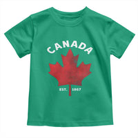 Funny Proud Canadian Canada EST 1867 Toddler T Shirt Vintage Maple Leaf - Wonder Print Shop
