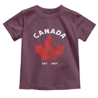 Funny Proud Canadian Canada EST 1867 Toddler T Shirt Vintage Maple Leaf - Wonder Print Shop