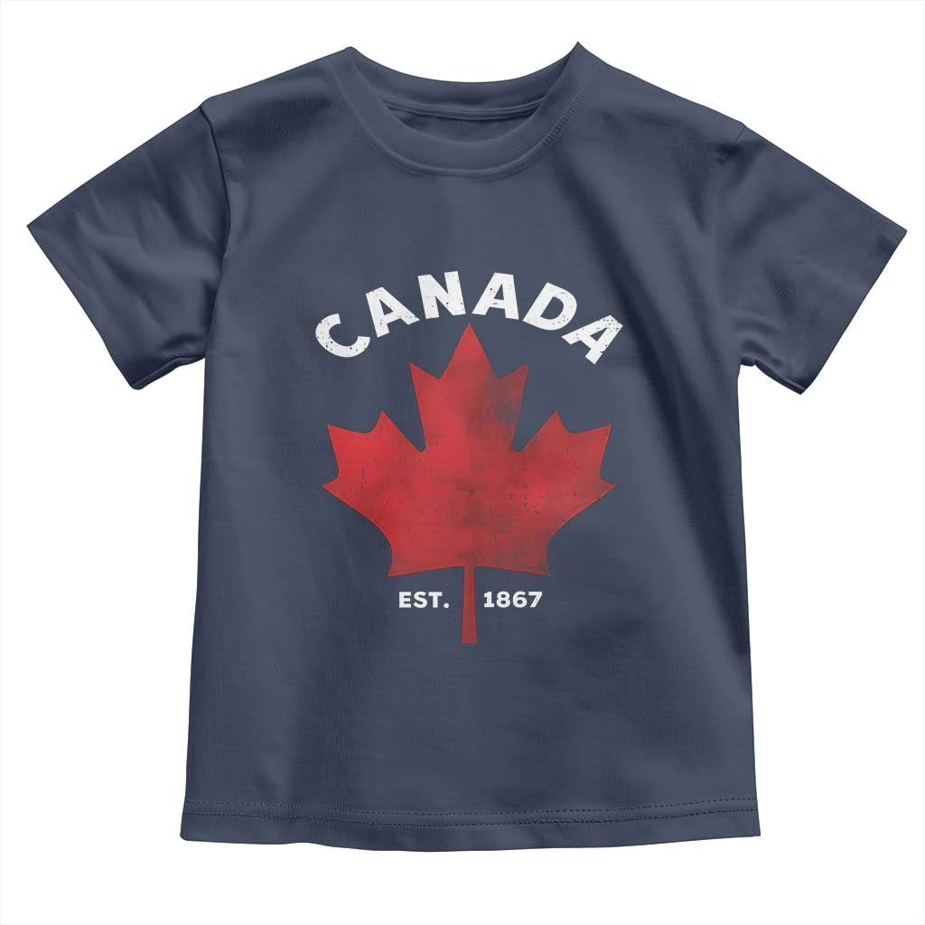 Funny Proud Canadian Canada EST 1867 Toddler T Shirt Vintage Maple Leaf - Wonder Print Shop