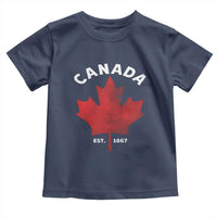 Funny Proud Canadian Canada EST 1867 Toddler T Shirt Vintage Maple Leaf - Wonder Print Shop