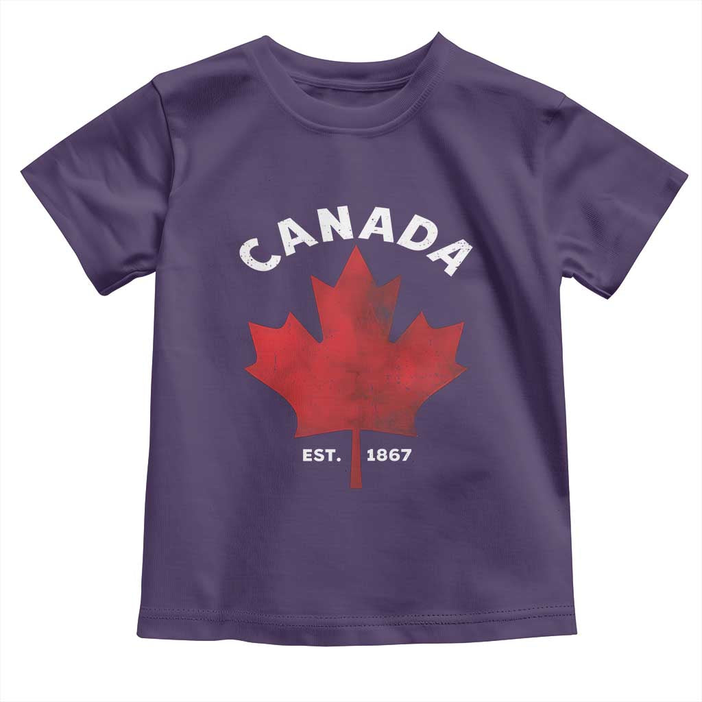 Funny Proud Canadian Canada EST 1867 Toddler T Shirt Vintage Maple Leaf - Wonder Print Shop