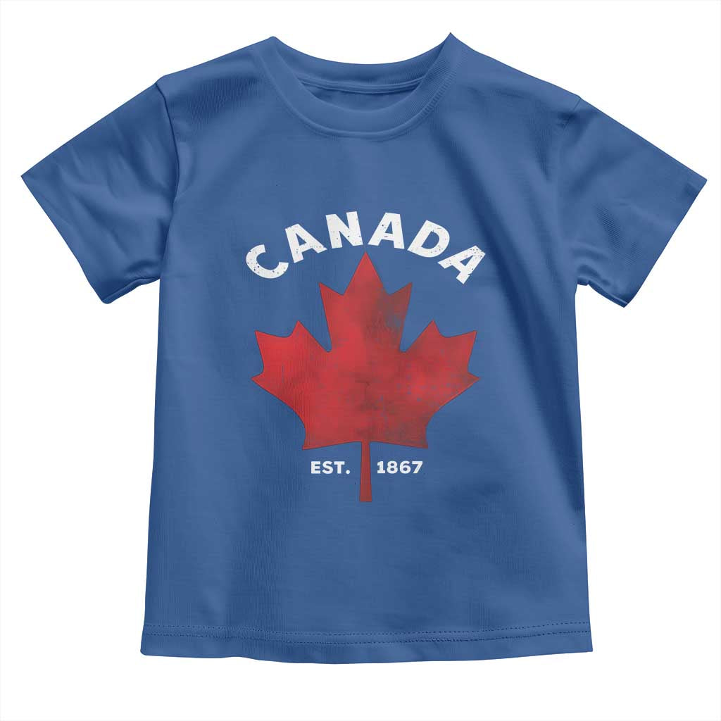 Funny Proud Canadian Canada EST 1867 Toddler T Shirt Vintage Maple Leaf - Wonder Print Shop