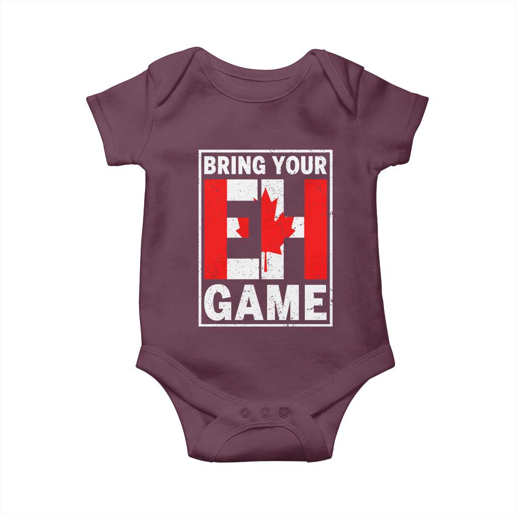 Funny Canada Pride Bring Your Eh Game Baby Onesie Canadian Flag - Wonder Print Shop