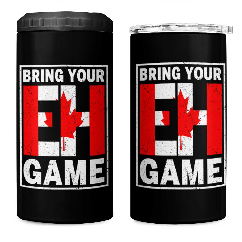 Funny Canada Pride Bring Your Eh Game 4 in 1 Can Cooler Tumbler Canadian Flag - Wonder Print Shop