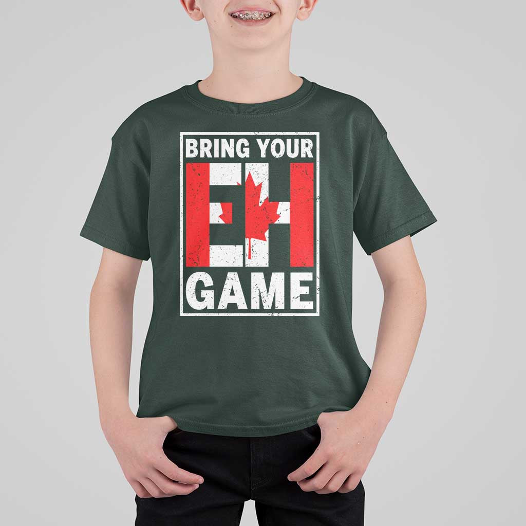 Funny Canada Pride Bring Your Eh Game T Shirt For Kid Canadian Flag - Wonder Print Shop
