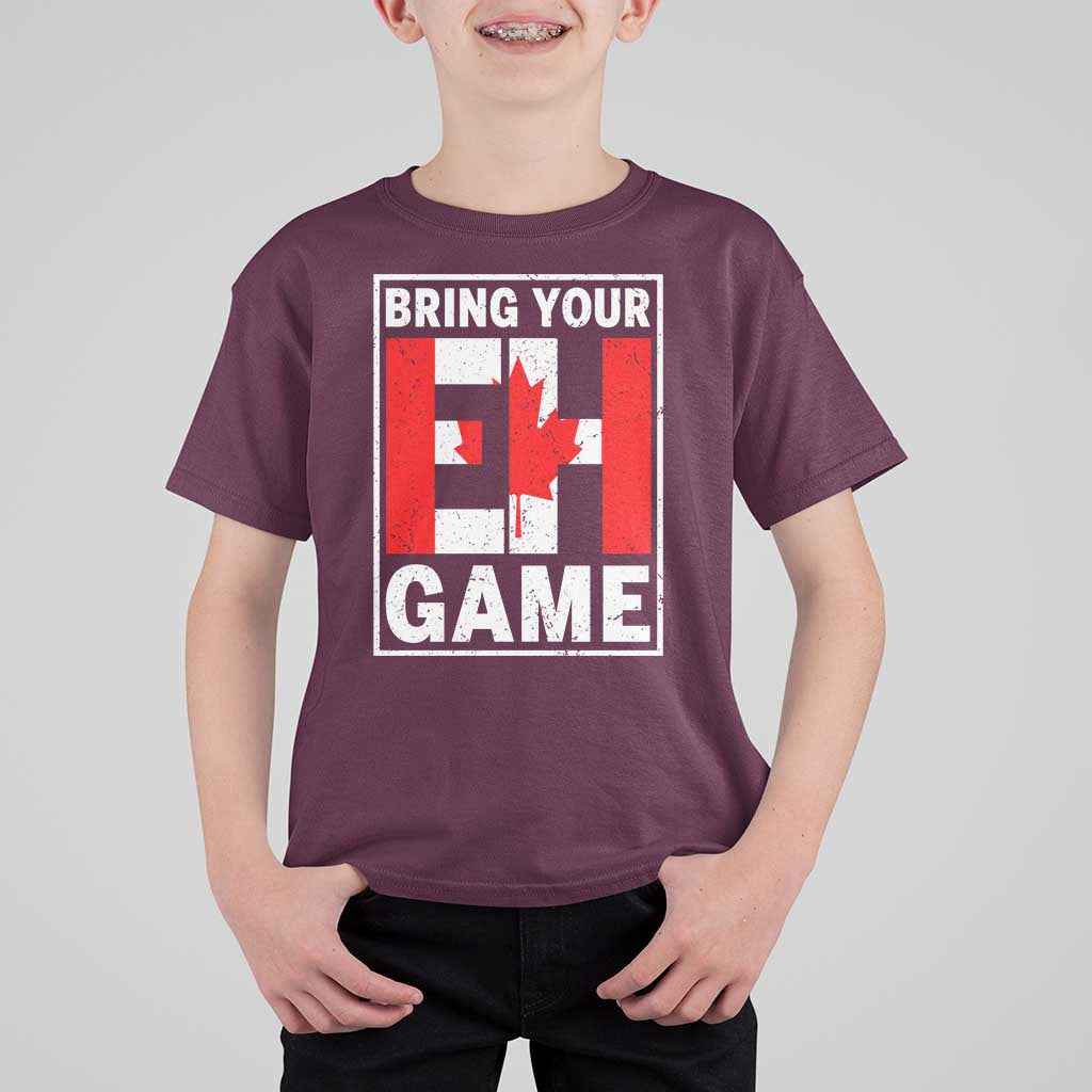Funny Canada Pride Bring Your Eh Game T Shirt For Kid Canadian Flag - Wonder Print Shop