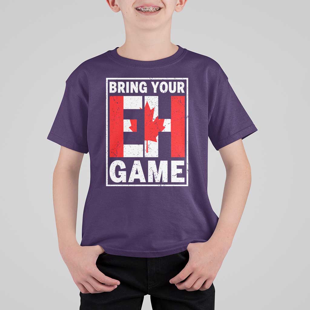 Funny Canada Pride Bring Your Eh Game T Shirt For Kid Canadian Flag - Wonder Print Shop