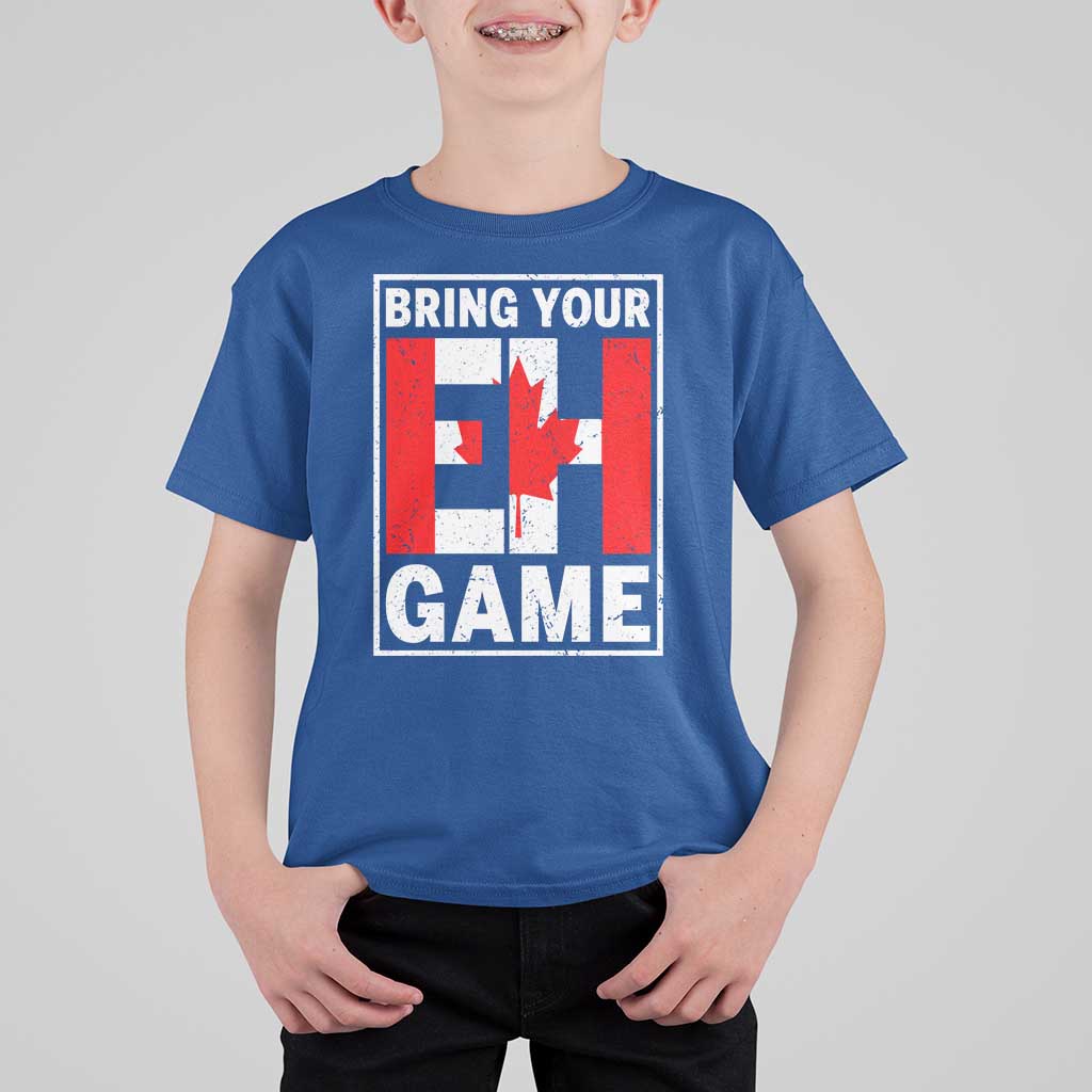 Funny Canada Pride Bring Your Eh Game T Shirt For Kid Canadian Flag - Wonder Print Shop