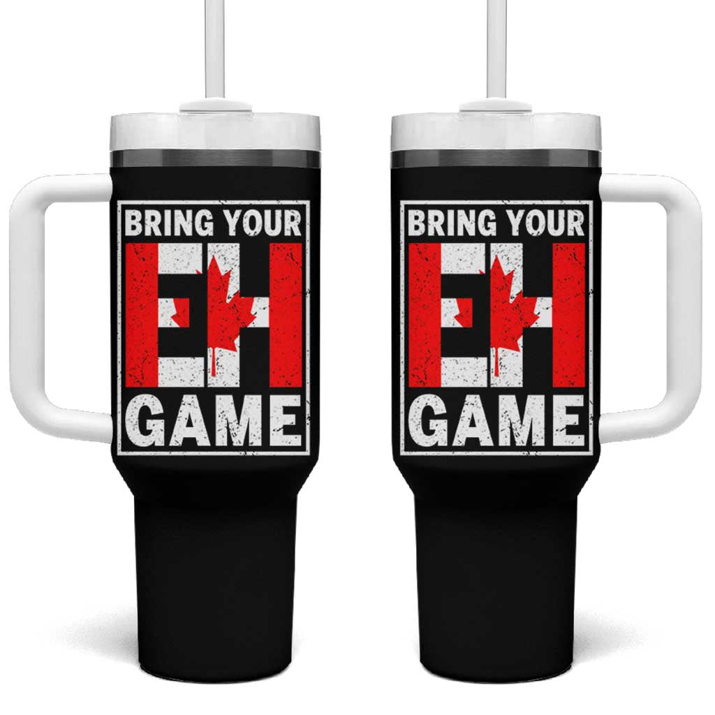 Funny Canada Pride Bring Your Eh Game Tumbler With Handle Canadian Flag - Wonder Print Shop