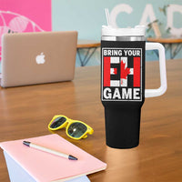 Funny Canada Pride Bring Your Eh Game Tumbler With Handle Canadian Flag - Wonder Print Shop