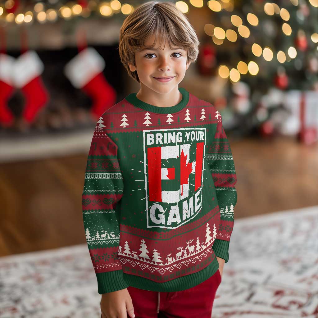 Funny Canada Pride Bring Your Eh Game Knitted Sweatshirt Canadian Flag - Wonder Print Shop