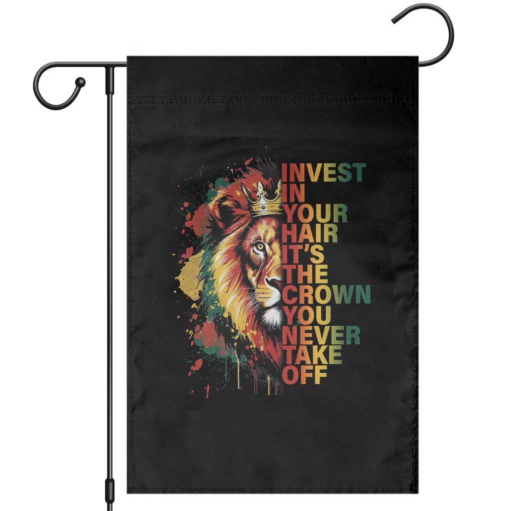 Rasta Lion Garden Flag Invest In Your Hair It's The Crown You Never Take Off Jamaican Pride - Wonder Print Shop