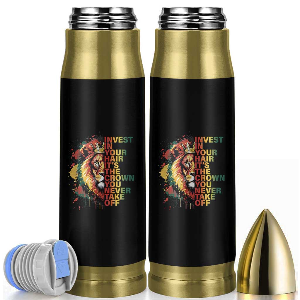 Rasta Lion Bullet Tumbler Invest In Your Hair It's The Crown You Never Take Off Jamaican Pride - Wonder Print Shop