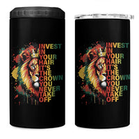Rasta Lion 4 in 1 Can Cooler Tumbler Invest In Your Hair It's The Crown You Never Take Off Jamaican Pride - Wonder Print Shop