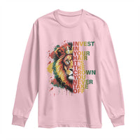 Rasta Lion Long Sleeve Shirt Invest In Your Hair It's The Crown You Never Take Off Jamaican Pride - Wonder Print Shop