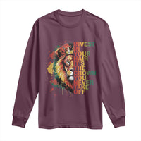 Rasta Lion Long Sleeve Shirt Invest In Your Hair It's The Crown You Never Take Off Jamaican Pride - Wonder Print Shop
