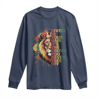 Rasta Lion Long Sleeve Shirt Invest In Your Hair It's The Crown You Never Take Off Jamaican Pride - Wonder Print Shop