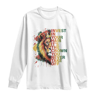 Rasta Lion Long Sleeve Shirt Invest In Your Hair It's The Crown You Never Take Off Jamaican Pride - Wonder Print Shop