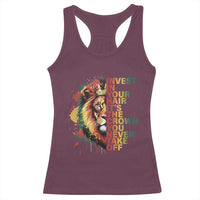 Rasta Lion Racerback Tank Top Invest In Your Hair It's The Crown You Never Take Off Jamaican Pride - Wonder Print Shop