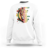 Rasta Lion Sweatshirt Invest In Your Hair It's The Crown You Never Take Off Jamaican Pride - Wonder Print Shop