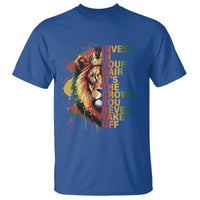 Rasta Lion T Shirt Invest In Your Hair It's The Crown You Never Take Off Jamaican Pride - Wonder Print Shop