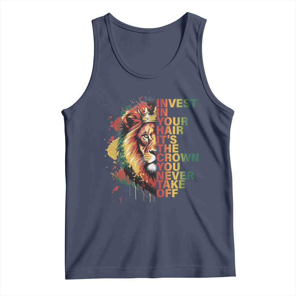 Rasta Lion Tank Top Invest In Your Hair It's The Crown You Never Take Off Jamaican Pride - Wonder Print Shop
