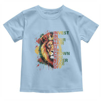 Rasta Lion Toddler T Shirt Invest In Your Hair It's The Crown You Never Take Off Jamaican Pride - Wonder Print Shop