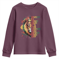 Rasta Lion Youth Sweatshirt Invest In Your Hair It's The Crown You Never Take Off Jamaican Pride - Wonder Print Shop