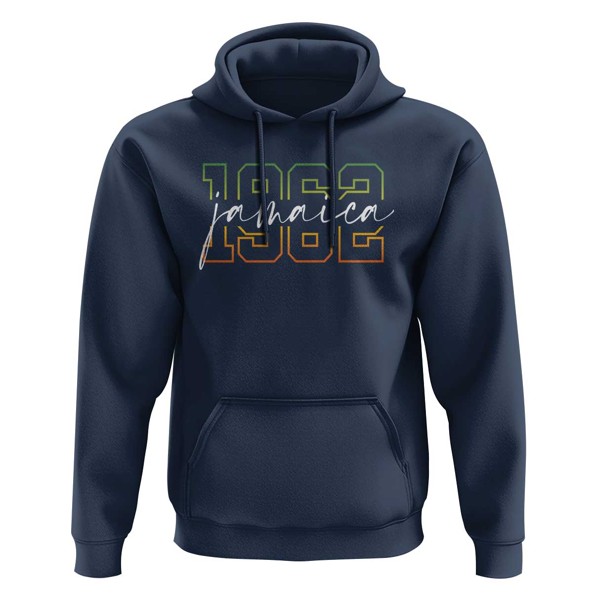 Proud Jamaican Hoodie Jamaica 1962 Rasta Flag - Wonder Print Shop