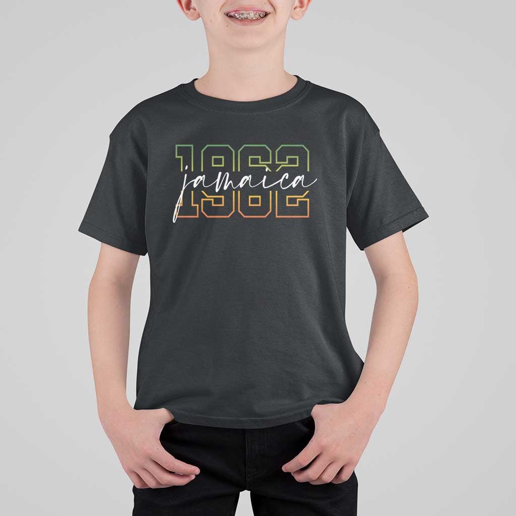Proud Jamaican T Shirt For Kid Jamaica 1962 Rasta Flag - Wonder Print Shop