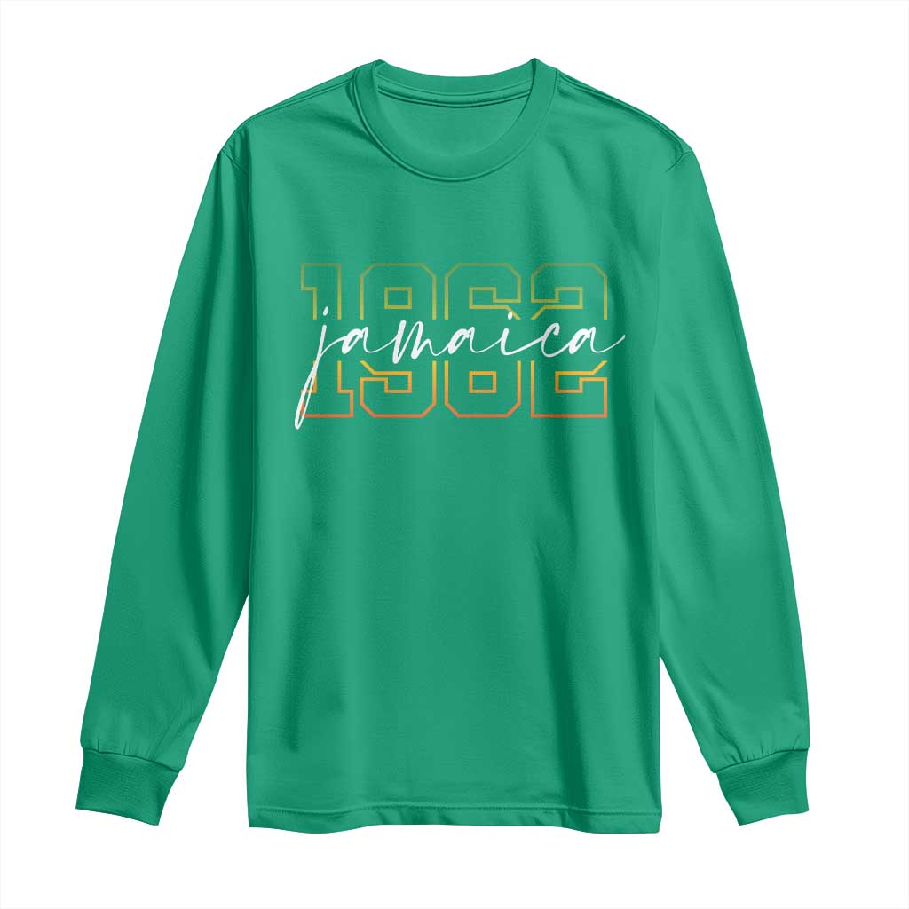 Proud Jamaican Long Sleeve Shirt Jamaica 1962 Rasta Flag - Wonder Print Shop