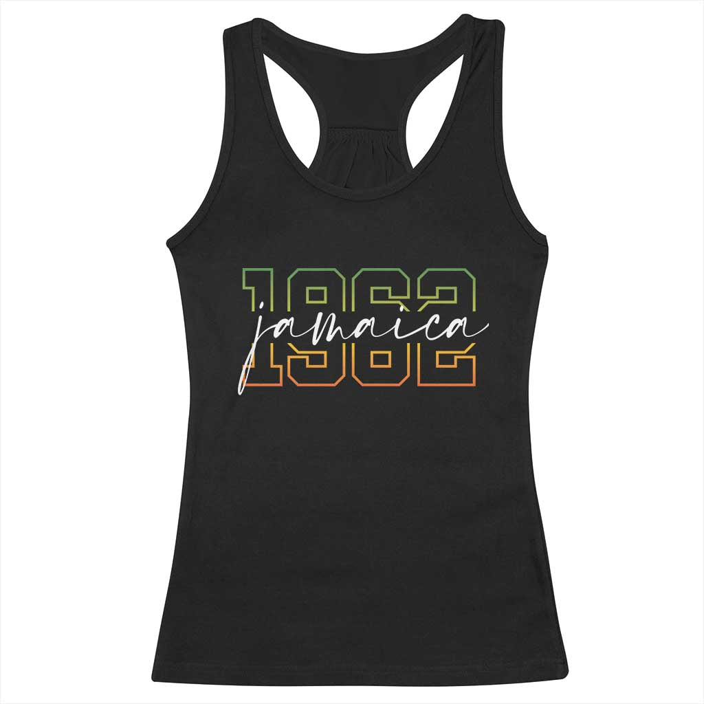 Proud Jamaican Racerback Tank Top Jamaica 1962 Rasta Flag - Wonder Print Shop