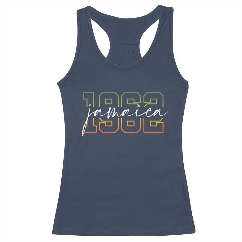 Proud Jamaican Racerback Tank Top Jamaica 1962 Rasta Flag - Wonder Print Shop