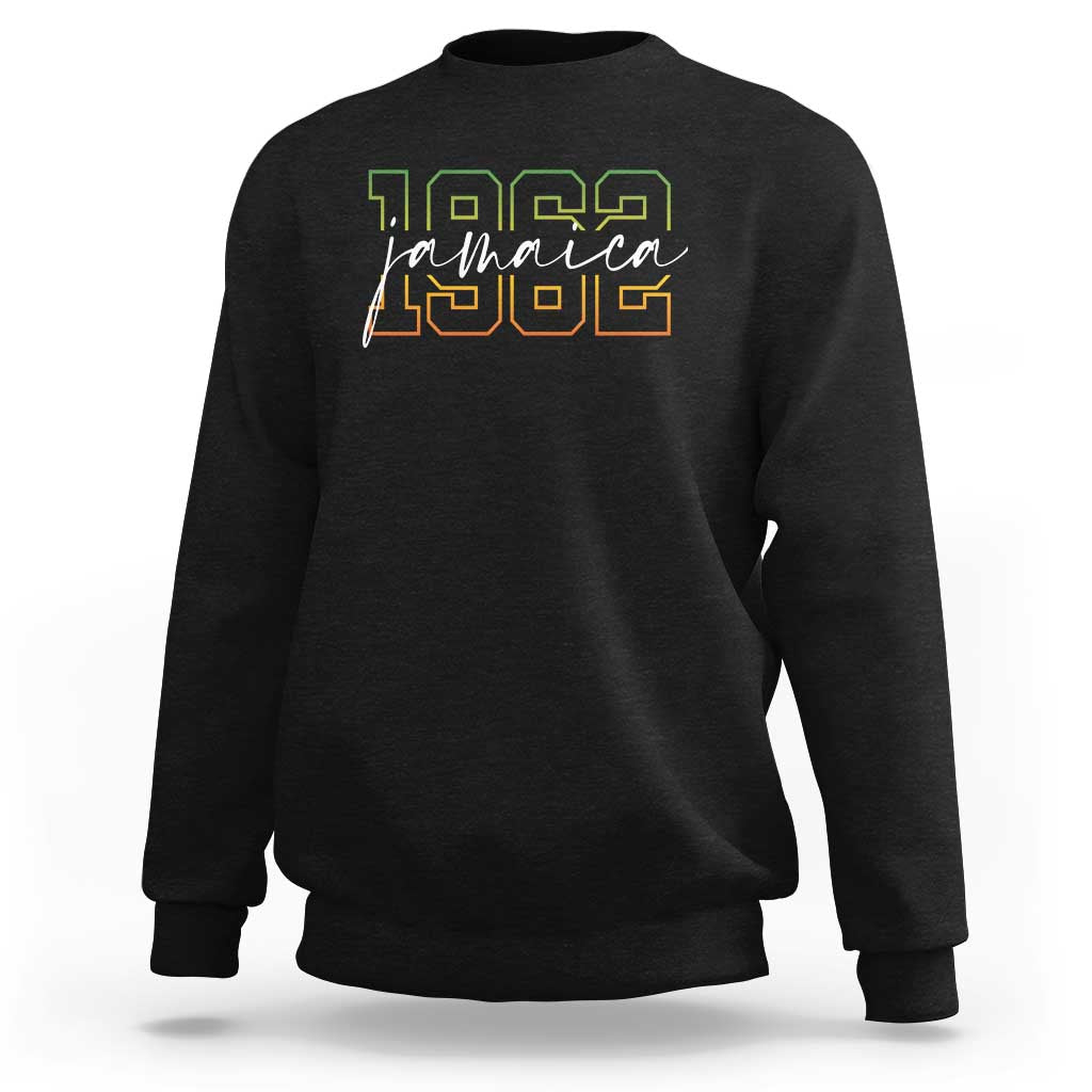 Proud Jamaican Sweatshirt Jamaica 1962 Rasta Flag - Wonder Print Shop