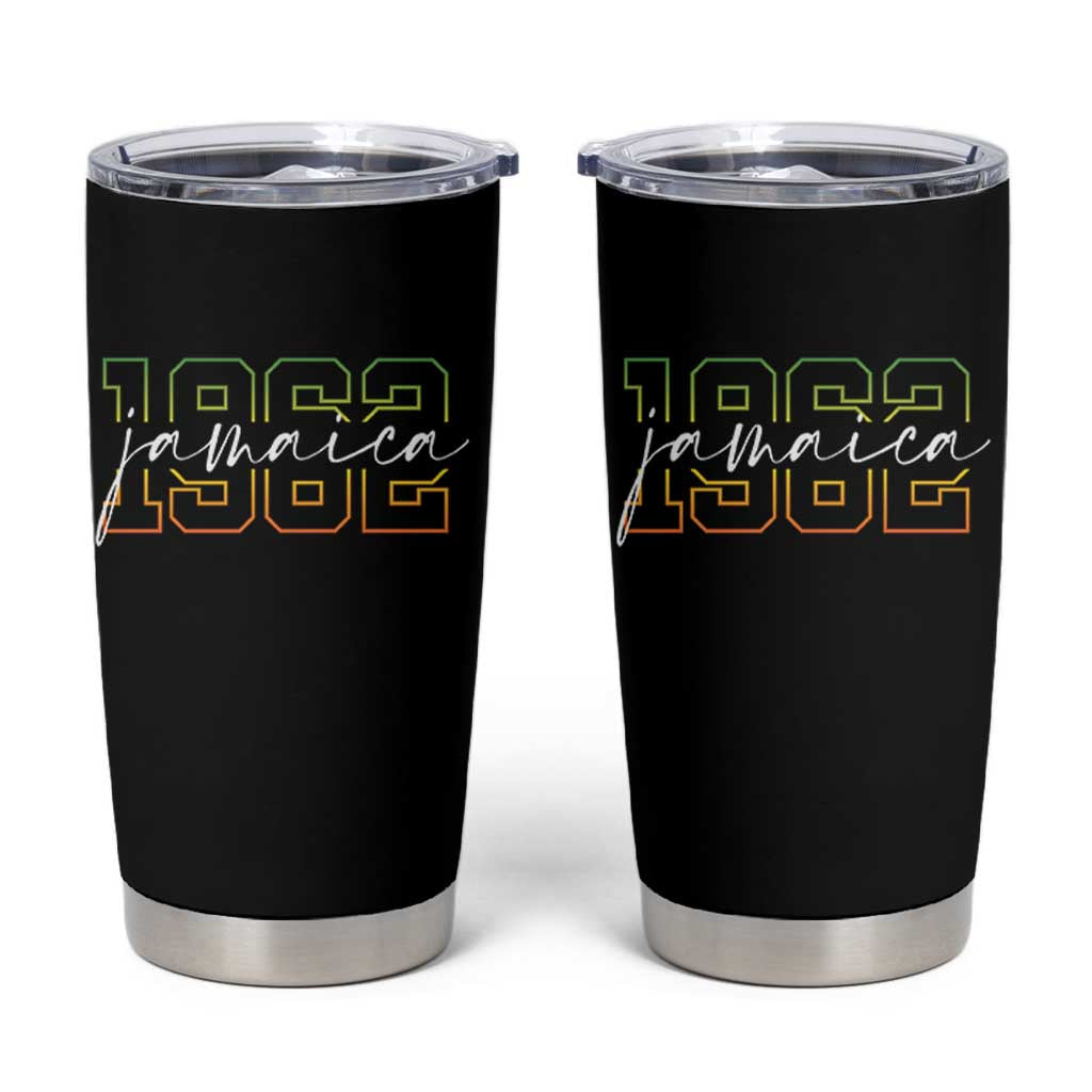 Proud Jamaican Tumbler Cup Jamaica 1962 Rasta Flag - Wonder Print Shop