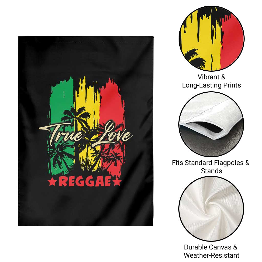 True Love Reggae Garden Flag Jamaican Rasta Music Palm Tree - Wonder Print Shop
